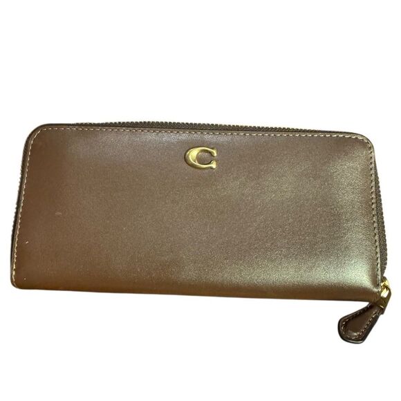 Coach Chocolate brown Leather Zip Wallet - Picture 5 of 8